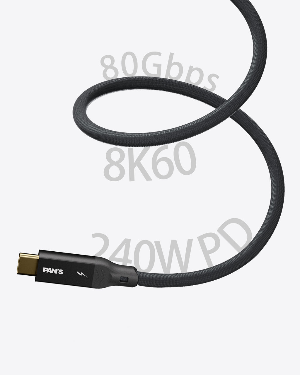 Cable USB-C 2.0 de PAN: Carga ultrarrápida, Pantalla 8K y Transferencia de Datos de Alta Velocidad