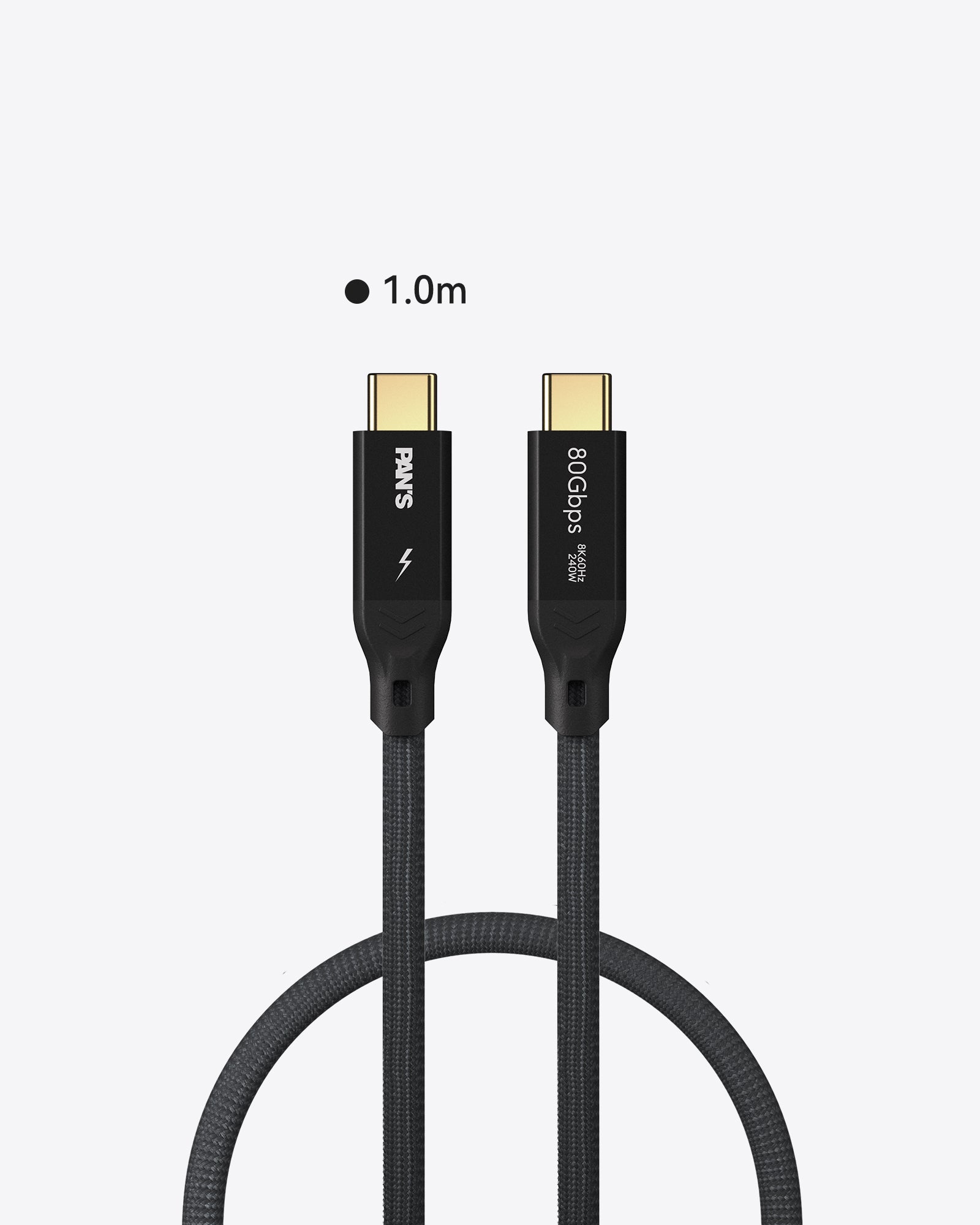 PAN'S USB-C Cable 2.0 for Fast Charging, 8K Display & High-Speed Data