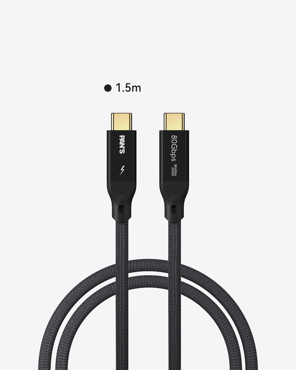 Cable USB-C 2.0 de PAN: Carga ultrarrápida, Pantalla 8K y Transferencia de Datos de Alta Velocidad