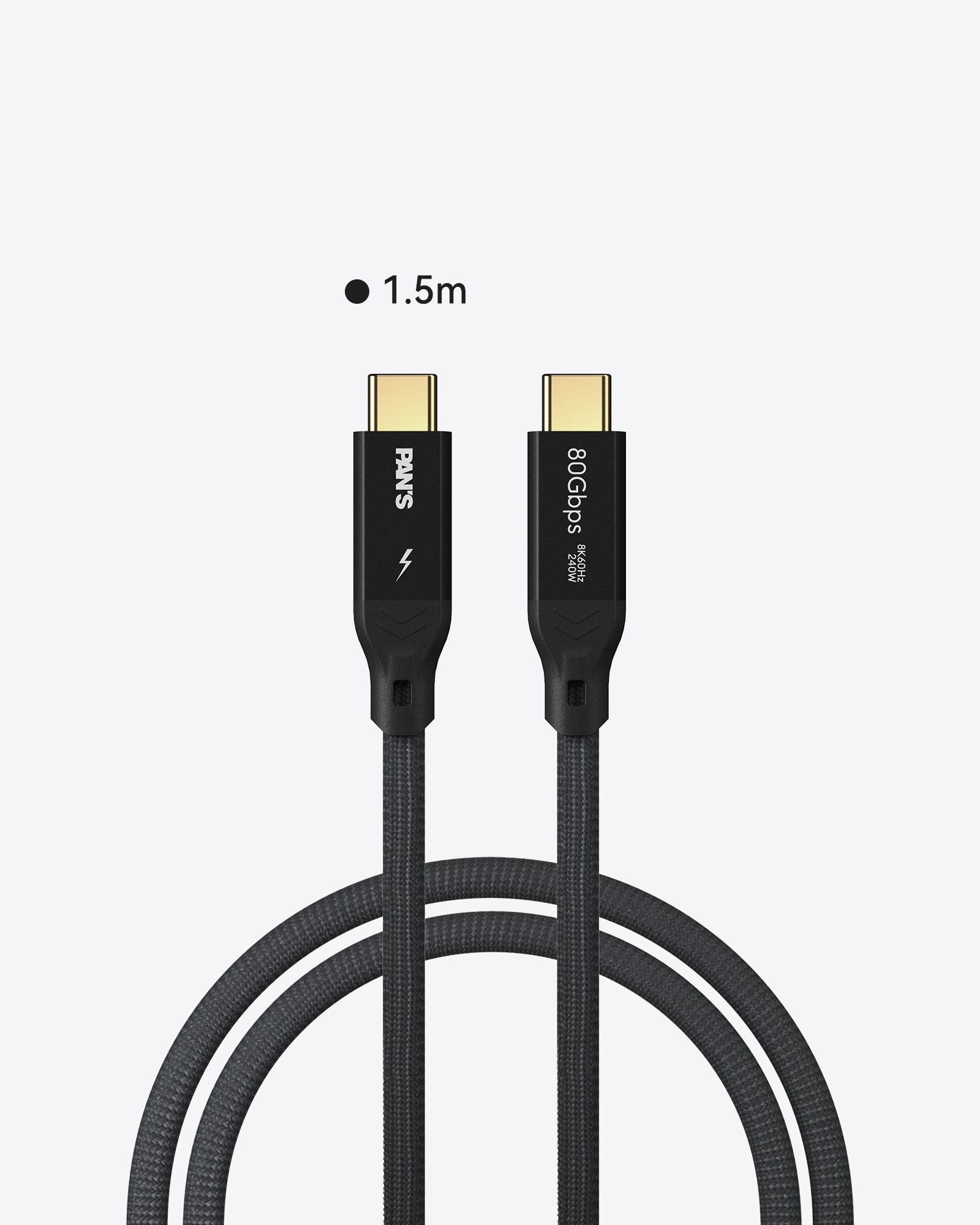 PAN'S USB-C Cable 2.0 for Fast Charging, 8K Display & High-Speed Data