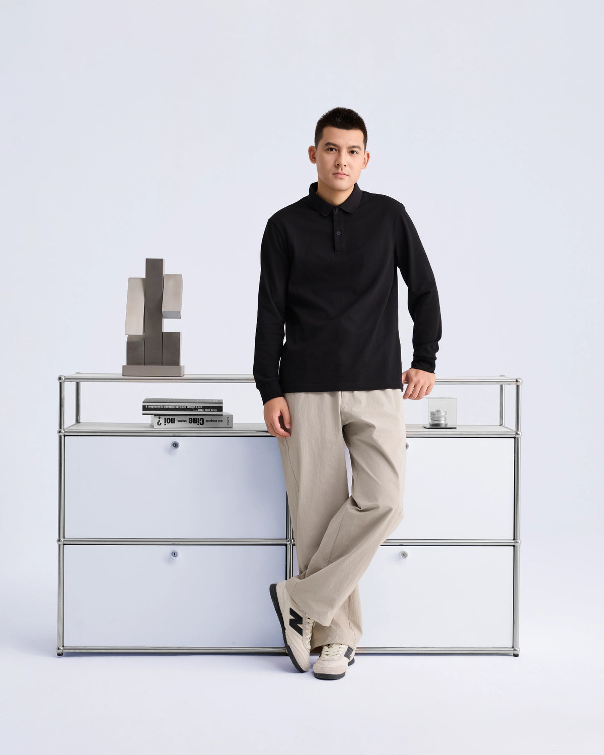 Pantalones utilitarios de nailon de corte relajado